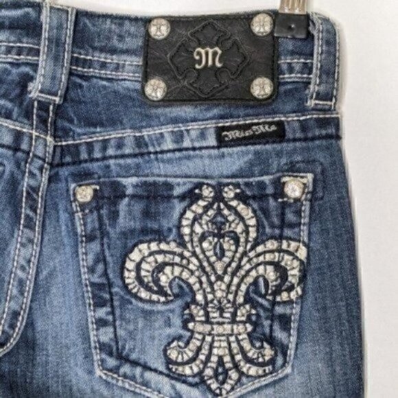MISS ME Jeans BOOTCUT Fleu De Lis - Picture 4 of 9
